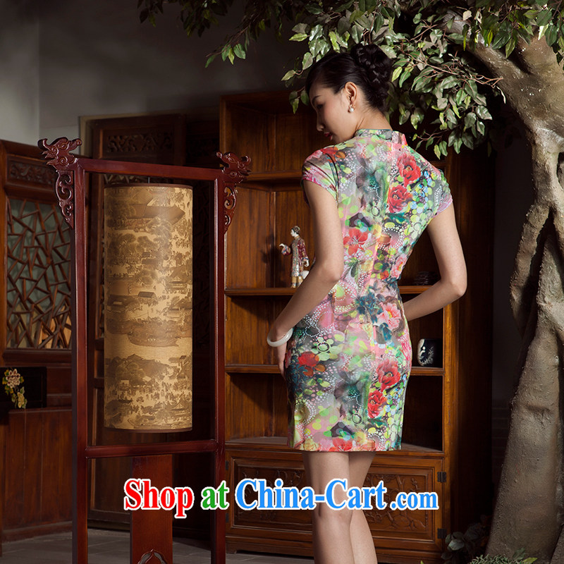 Princess spring and summer New New Chinese improved stylish short cheongsam dress girl light green XL, giggling, and shopping on the Internet