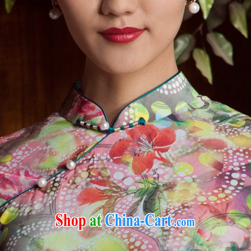 Princess spring and summer New New Chinese improved stylish short cheongsam dress girl light green XL, giggling, and shopping on the Internet