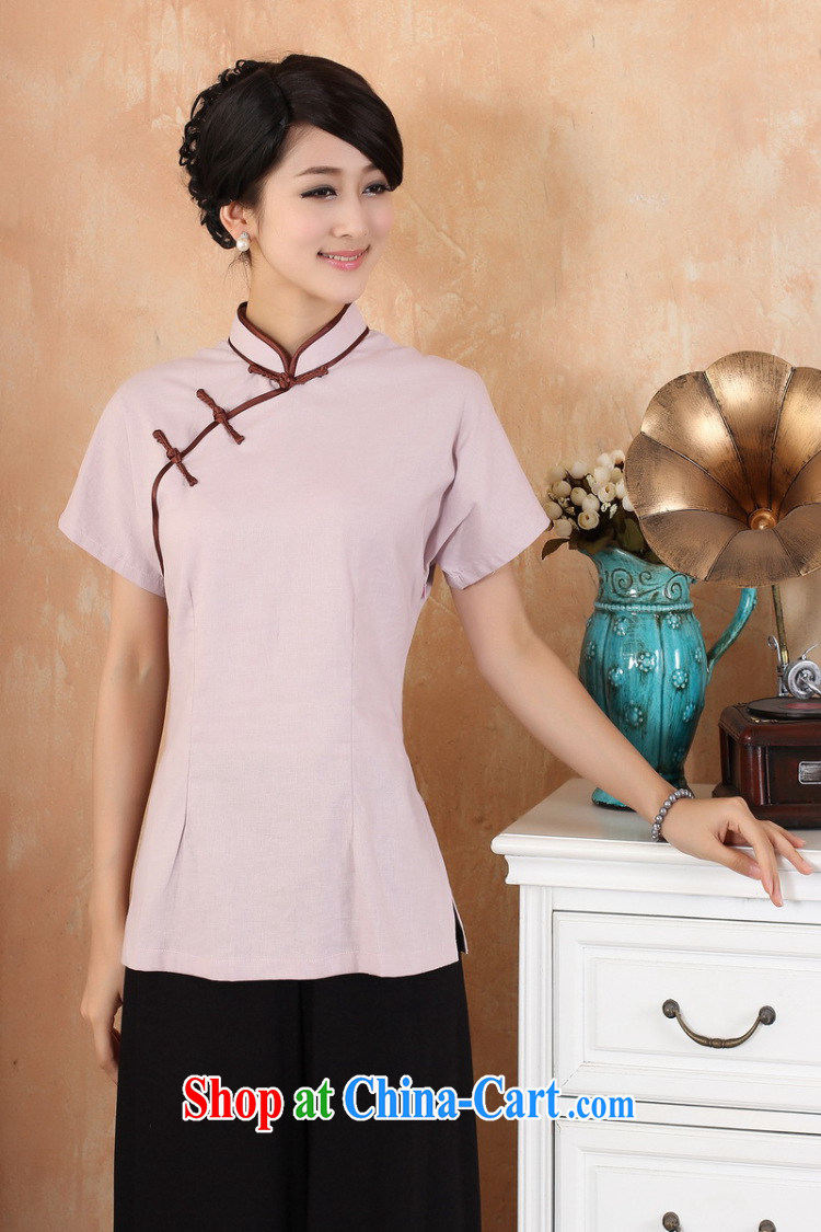 Allow Ms. Jing Tang Women's clothes summer T-shirt, cotton for the Chinese Han-female improved Chinese short-sleeve 2378 - 1 sky blue 4 XL pictures, price, brand platters! Elections are good character, the national distribution, so why buy now enjoy more preferential! Health