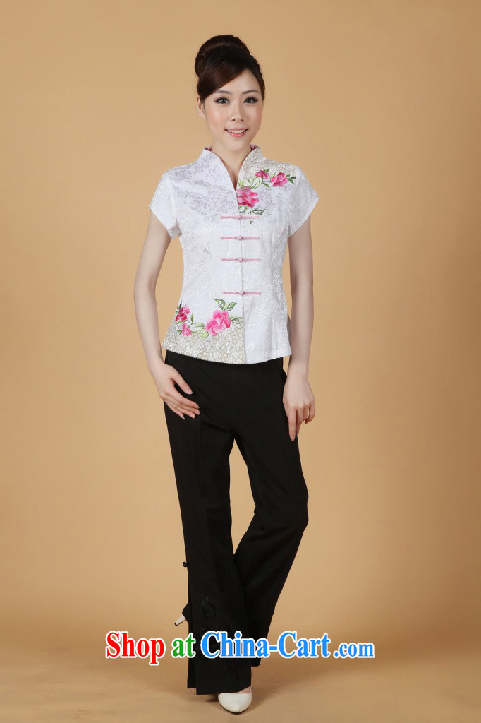 Again, Ms. Jing Tang Women's clothes summer wear T-shirt, collar embroidered Chinese Han-female improved Chinese short-sleeved 2338 - 1 white 3XL (150 - 160 ) jack pictures, price, brand platters! Elections are good character, the national distribution, so why buy now enjoy more preferential! Health
