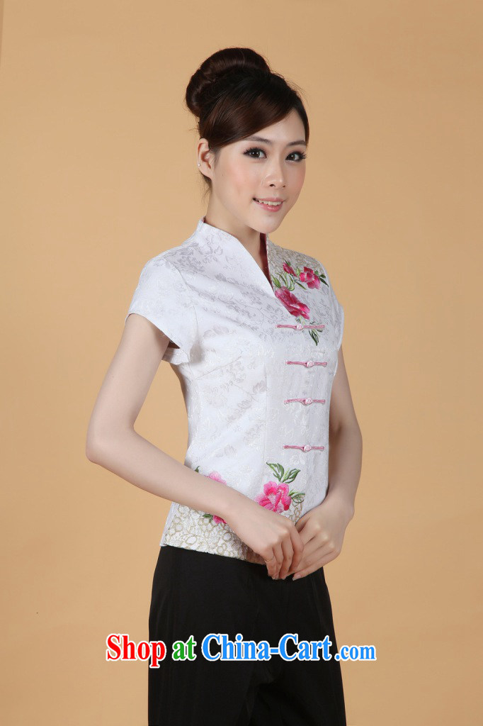 Again, Ms. Jing Tang Women's clothes summer wear T-shirt, collar embroidered Chinese Han-female improved Chinese short-sleeved 2338 - 1 white 3XL (150 - 160 ) jack pictures, price, brand platters! Elections are good character, the national distribution, so why buy now enjoy more preferential! Health