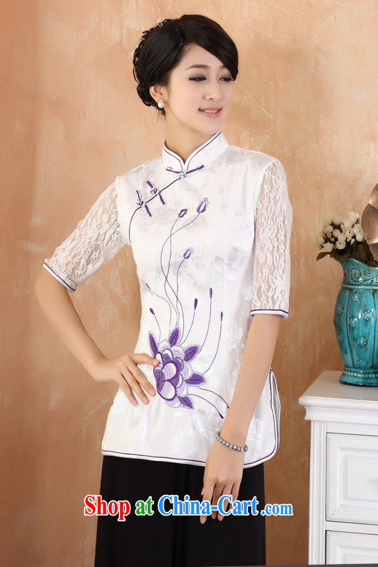 Again, Ms. Jing Tang Women's clothes summer T-shirt pure cotton, for embroidered Chinese Han-female improved Tang replace cuff in 2339 - 2 white 3XL (recommendations 150 - 160 jack) pictures, price, brand platters! Elections are good character, the national distribution, so why buy now enjoy more preferential! Health