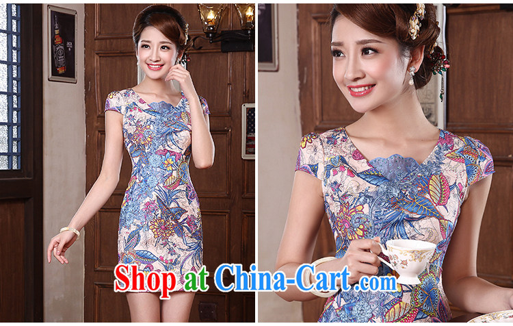 Morning, 2014 new summer fashion improved retro short cheongsam dress with short-day long acacia 564,140 blue XXL pictures, price, brand platters! Elections are good character, the national distribution, so why buy now enjoy more preferential! Health