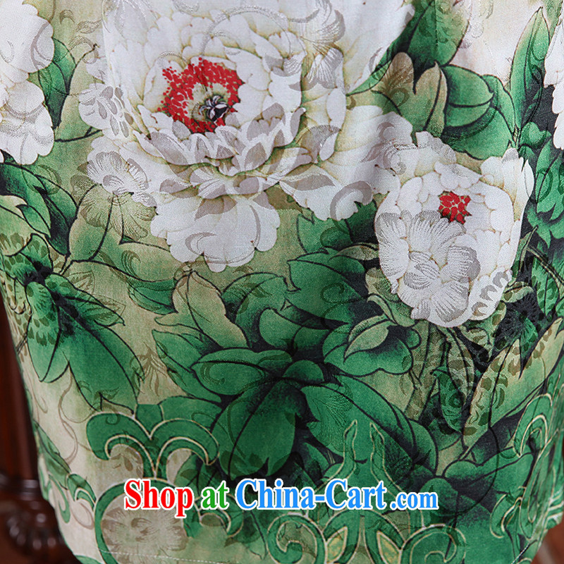Early Morning, 2015 new summer fashion improved retro short cheongsam dress with short daily HD, 564,114 green L, morning land, shopping on the Internet