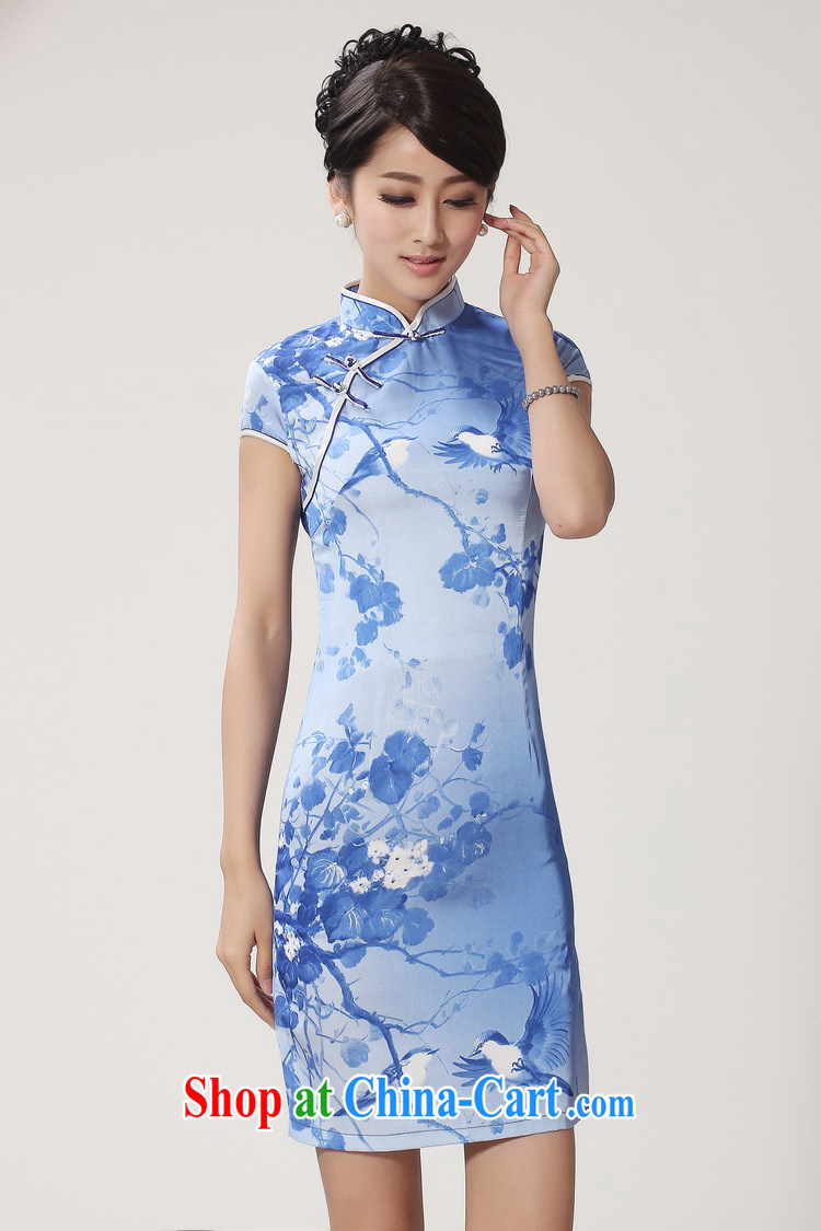 Jing An outfit summer improved retro dresses, for hand-painted Chinese improved cheongsam dress short 2366 - 4 blue 2 XL (recommendations 120 - 130 jack) pictures, price, brand platters! Elections are good character, the national distribution, so why buy now enjoy more preferential! Health