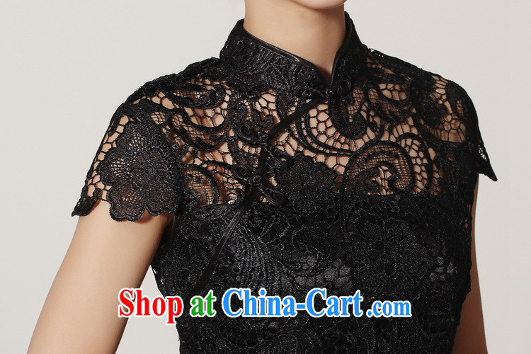The Jing contributed new summer, short-sleeved lace Chinese improved cheongsam LF - 2 black 2 XL (recommendations 120 - 130 jack) pictures, price, brand platters! Elections are good character, the national distribution, so why buy now enjoy more preferential! Health