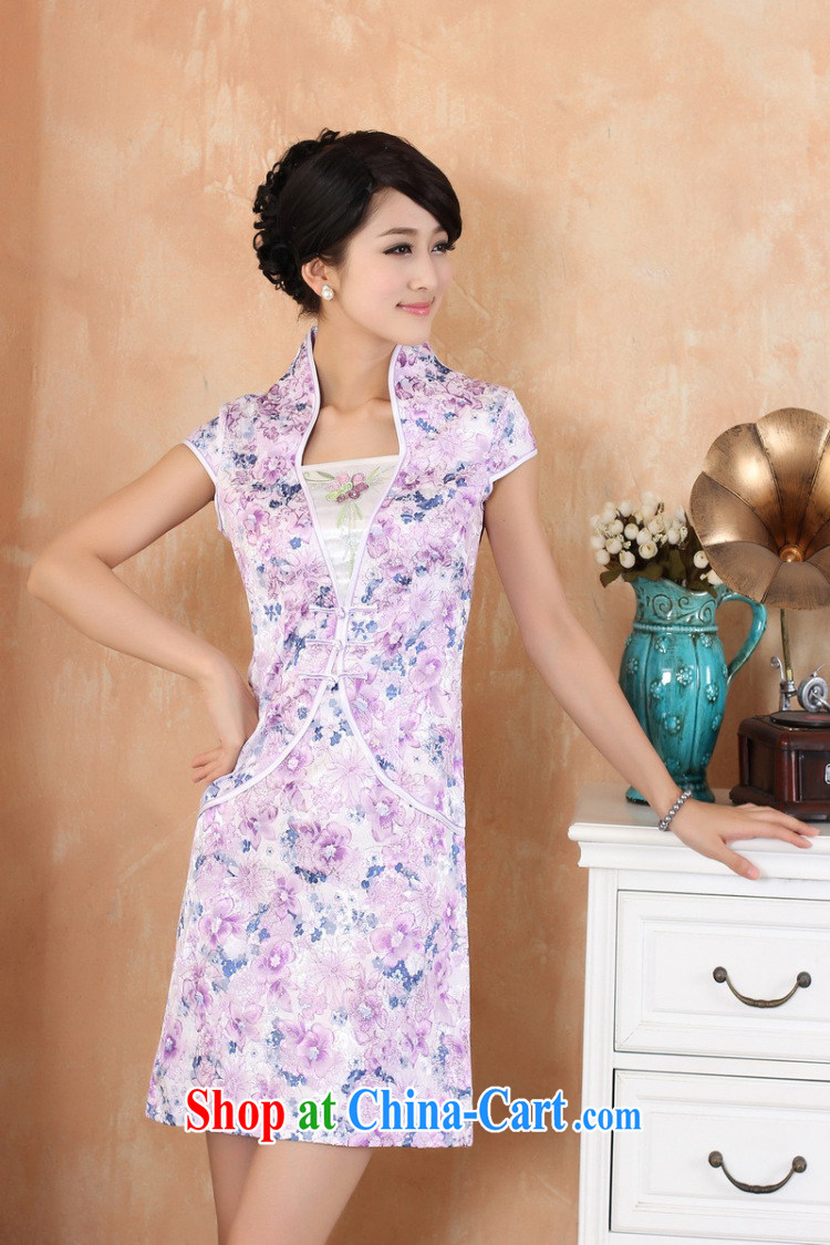Building is building new summer women, short-sleeved stamp China wind improved cheongsam dress - 1 purple S pictures, price, brand platters! Elections are good character, the national distribution, so why buy now enjoy more preferential! Health