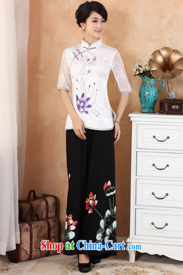 Nigeria, the 2014 new summer, short-sleeved Chinese improved hand-painted robes - 2 white 2XL pictures, price, brand platters! Elections are good character, the national distribution, so why buy now enjoy more preferential! Health
