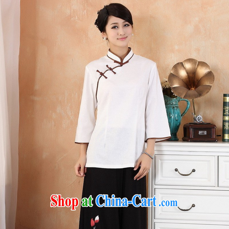 Nigeria, the 2014 new summer, for coin short-sleeved larger Chinese improved hand-painted robes - 2 white 3XL, Nigeria, and, on-line shopping
