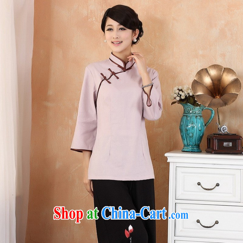 Floor is still building up to the payment, new summer, for coin short-sleeved larger Chinese improved hand-painted cheongsam dress - 3 purple L, property is still property, shopping on the Internet