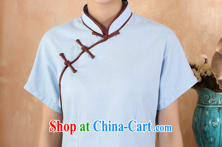 Floor is floor summer female new Chinese improved cheongsam, Chinese style Chinese T-shirt girls - 1 blue XL pictures, price, brand platters! Elections are good character, the national distribution, so why buy now enjoy more preferential! Health