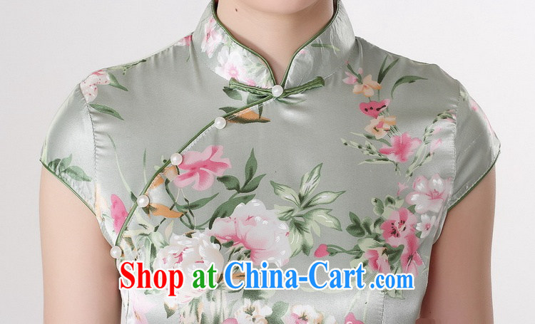 Cheng Kejie, Wiesbaden, 2015 New National wind retro a tight stamp Chinese cheongsam dress female LJ 5133 green XXL pictures, price, brand platters! Elections are good character, the national distribution, so why buy now enjoy more preferential! Health