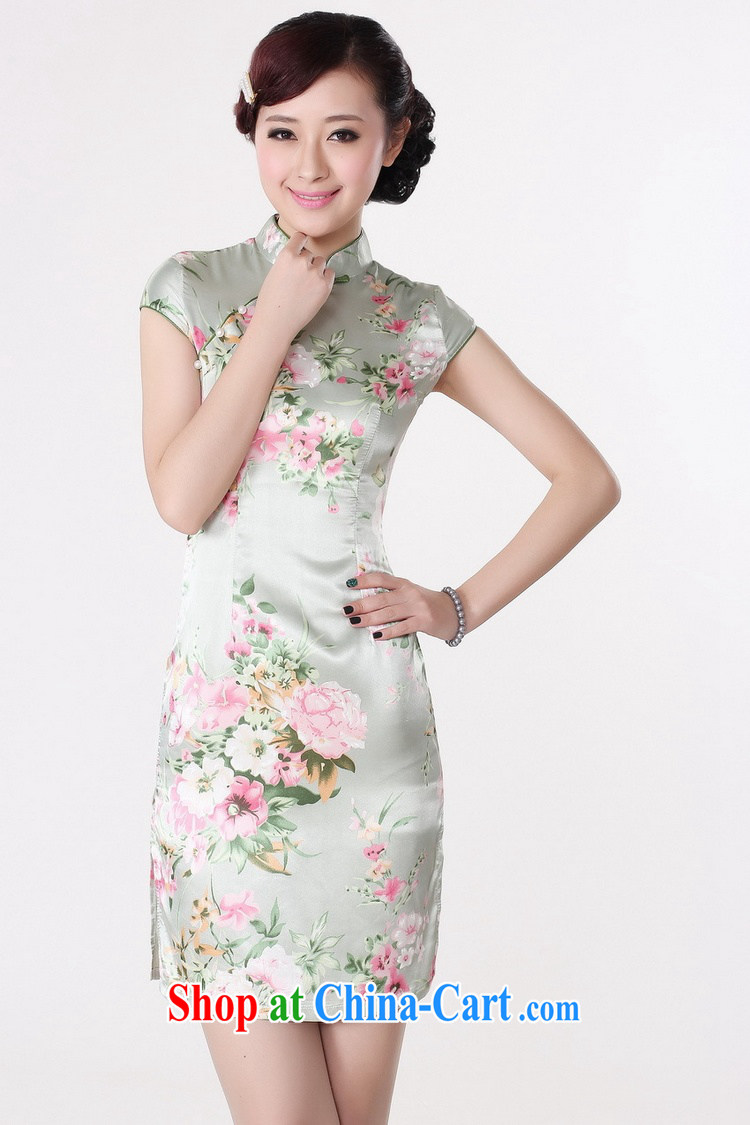 Cheng Kejie, Wiesbaden, 2015 New National wind retro a tight stamp Chinese cheongsam dress female LJ 5133 green XXL pictures, price, brand platters! Elections are good character, the national distribution, so why buy now enjoy more preferential! Health