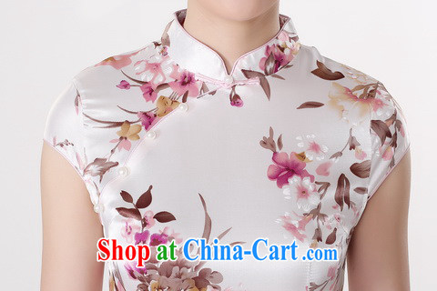 Jessup, new, improved, for retro stamp short-sleeve cheongsam Chinese dresses female LJ 5134 white L pictures, price, brand platters! Elections are good character, the national distribution, so why buy now enjoy more preferential! Health