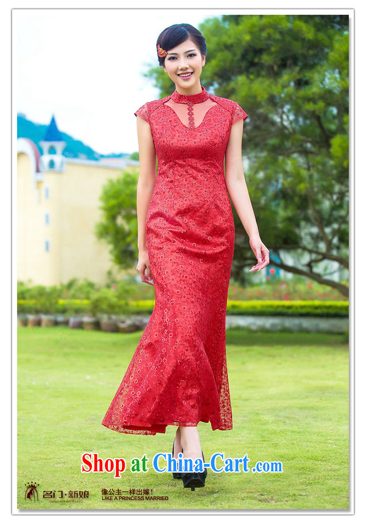 The bride's wedding dresses 2015 new dresses stylish improved cheongsam lace long qipao 343 L pictures, price, brand platters! Elections are good character, the national distribution, so why buy now enjoy more preferential! Health