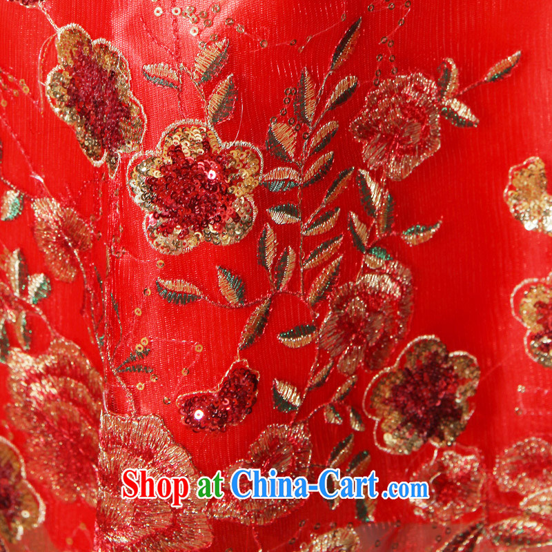 The angels, according to 2015 new summer Chinese qipao dress red short embroidery antique bridal with improved wedding dresses larger bows. Red female Red XXL, Tslyzm, shopping on the Internet