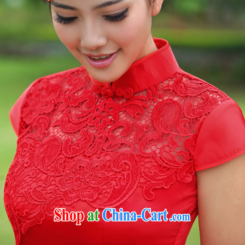The bride's 2015 new dresses short lace stitching qipao,water-soluble lace stitching 342 L, the bride, and shopping on the Internet
