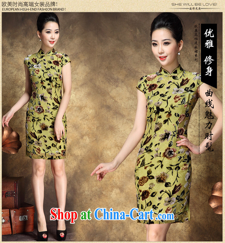 * 7 according to 2014 summer new, mulberry silk high-end expensive beauty women cheongsam dress picture color 3XL pictures, price, brand platters! Elections are good character, the national distribution, so why buy now enjoy more preferential! Health