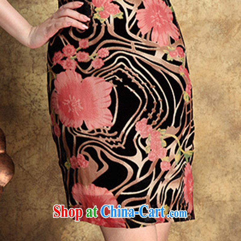 7 star hotel according to 2014 summer new mulberry silk, velvet upscale distinguished women cultivating cheongsam dress picture color 3XL, star 7 (XINGQIYI) outfit,/Tang, and shopping on the Internet