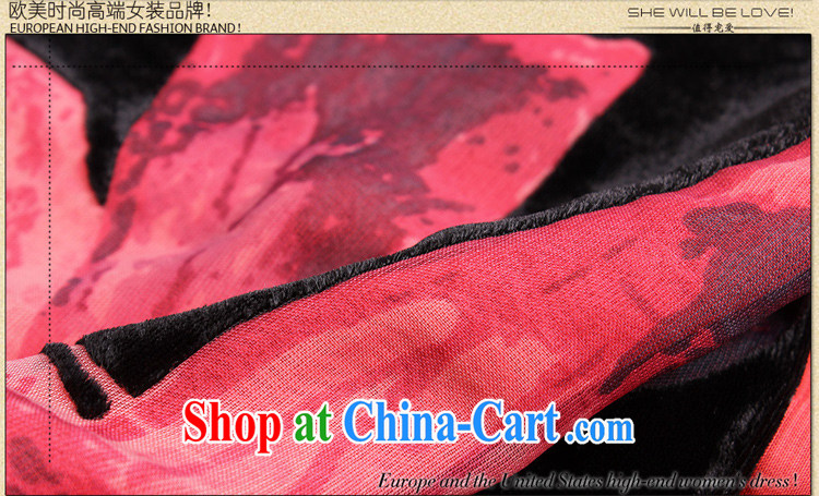 * 7 to 2014 summer new female gold velour short improved retro burn a qipao stamp beauty dresses picture color 3XL pictures, price, brand platters! Elections are good character, the national distribution, so why buy now enjoy more preferential! Health