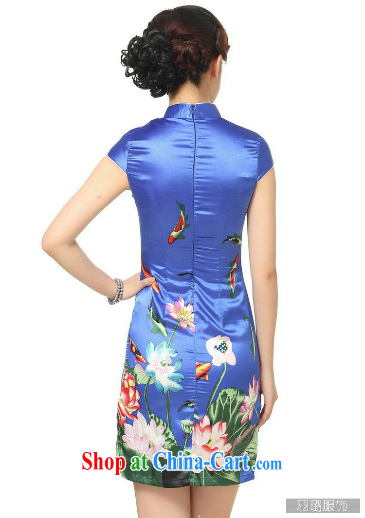 Jessup, summer new improved retro Ethnic Wind, short-sleeved dresses cheongsam Chinese TD 0183 #PO blue XXL pictures, price, brand platters! Elections are good character, the national distribution, so why buy now enjoy more preferential! Health