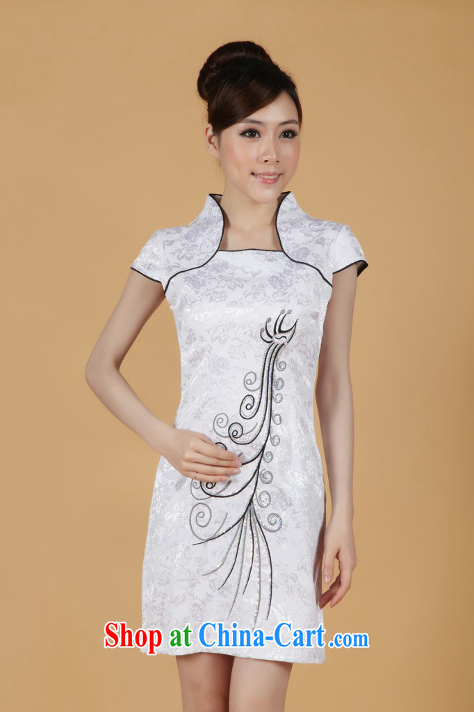 The Jing contributed new summer, in long, short-sleeved hand-painted improved cheongsam Chinese show clothing - 1 white XL (115 - 120 ) jack pictures, price, brand platters! Elections are good character, the national distribution, so why buy now enjoy more preferential! Health