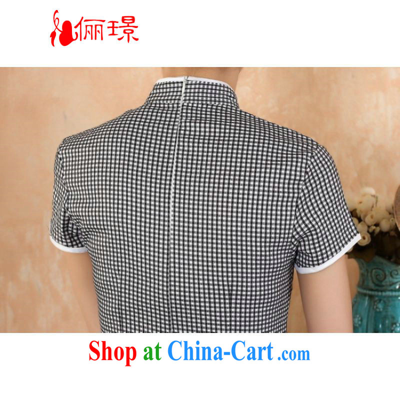 The Jing contributed new summer, manually for the long and short-sleeved Chinese qipao black L (110 - 115 ) jack, an Jing, shopping on the Internet