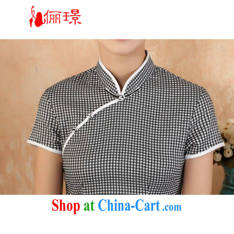The Jing contributed new summer, manually for the long and short-sleeved Chinese qipao black L (110 - 115 ) jack, an Jing, shopping on the Internet