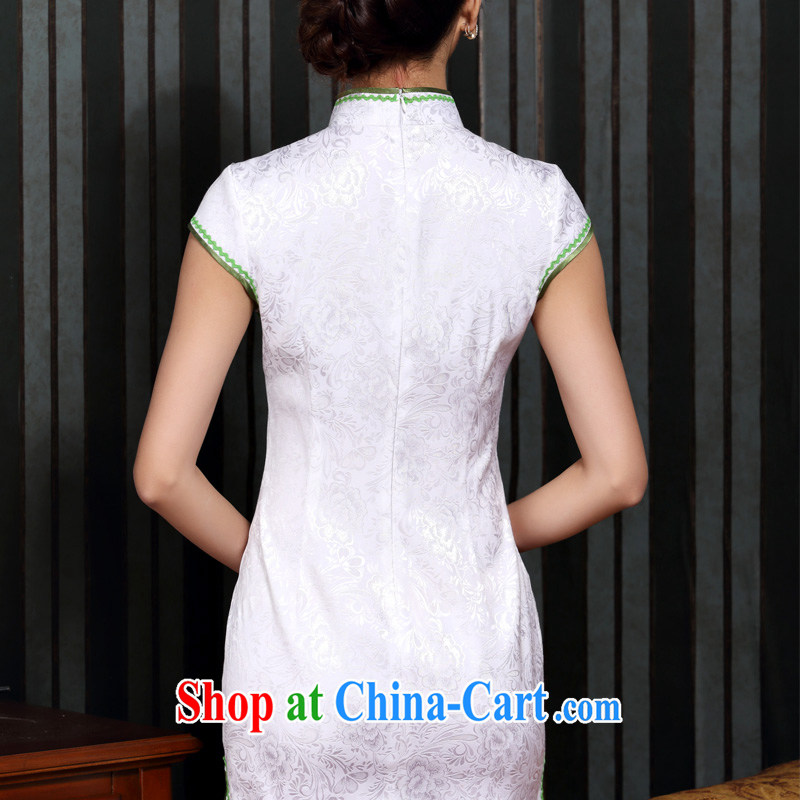 Improved cheongsam dress summer Tang Women's clothes everyday white Chinese C 14 - 6008 white L (2 feet 2 waist, CHOSHAN LADIES, shopping on the Internet