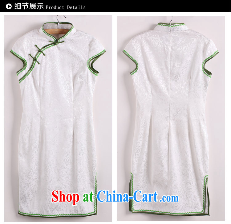 Improved cheongsam dress summer Tang Women's clothes everyday white Chinese C 14 - 6008 white L (2 feet 2 lumbar) pictures, price, brand platters! Elections are good character, the national distribution, so why buy now enjoy more preferential! Health