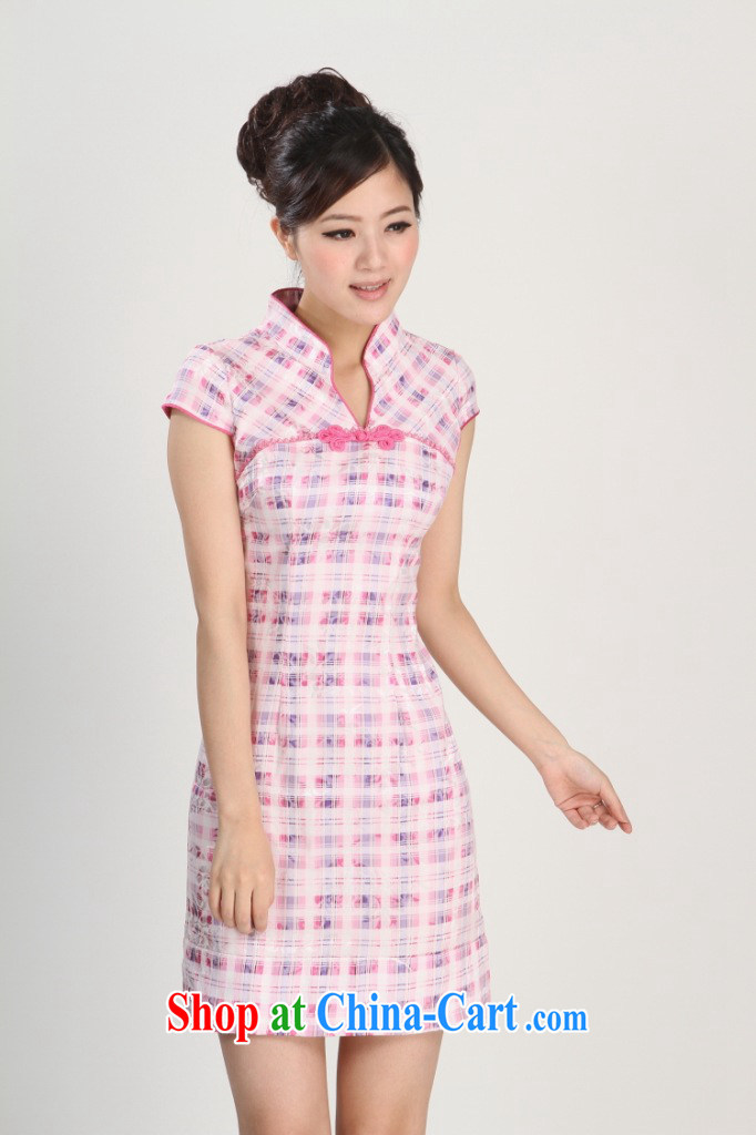 The Jing contributed new spring and summer, for grid National wind improved short-sleeve, long, short dresses with pink L (110 - 115 ) jack pictures, price, brand platters! Elections are good character, the national distribution, so why buy now enjoy more preferential! Health