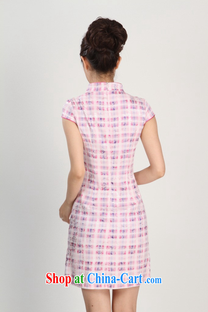 The Jing contributed new spring and summer, for grid National wind improved short-sleeve, long, short dresses with pink L (110 - 115 ) jack pictures, price, brand platters! Elections are good character, the national distribution, so why buy now enjoy more preferential! Health