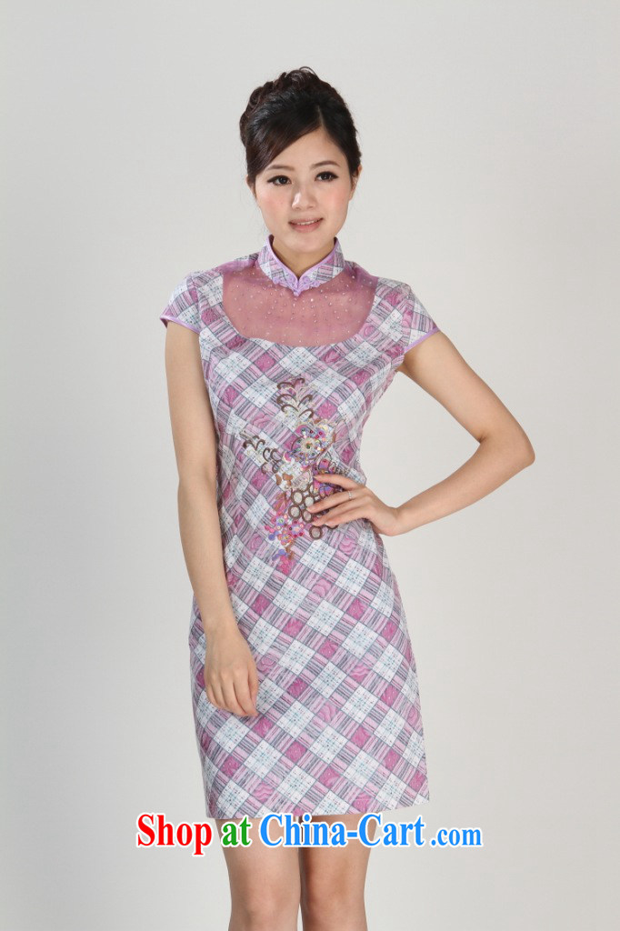 The Jing contributed new spring and summer, for lattice lace short-sleeve Ethnic Wind improved cheongsam Tang - 2 pink 2 XL (recommendations 120 - 130 jack) pictures, price, brand platters! Elections are good character, the national distribution, so why buy now enjoy more preferential! Health