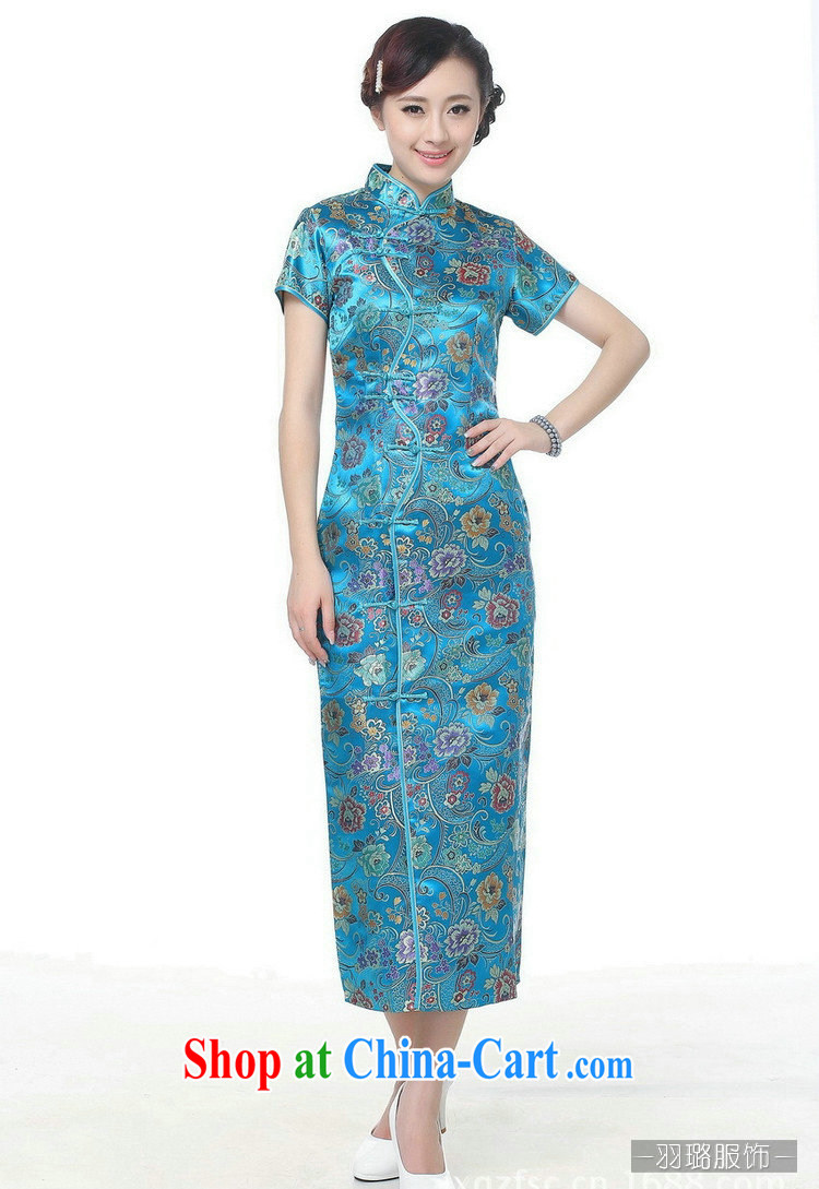 Jessup, new retro Ethnic Wind improved 10 tablets for short-sleeved, for long dresses cheongsam Chinese TJ 0026 #Lake blue XXXL pictures, price, brand platters! Elections are good character, the national distribution, so why buy now enjoy more preferential! Health