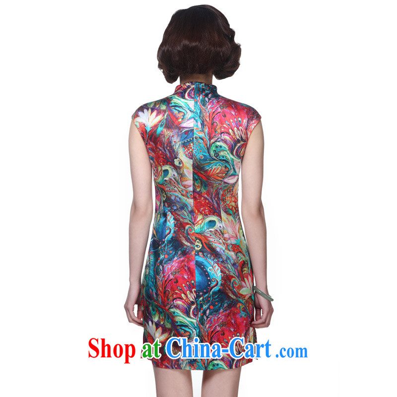 Wood is really the 2015 summer new Chinese style Silk Cheongsam dress cheongsam dress girl package mail 42,741 12 deep yellow XXL (A), wood really has, online shopping