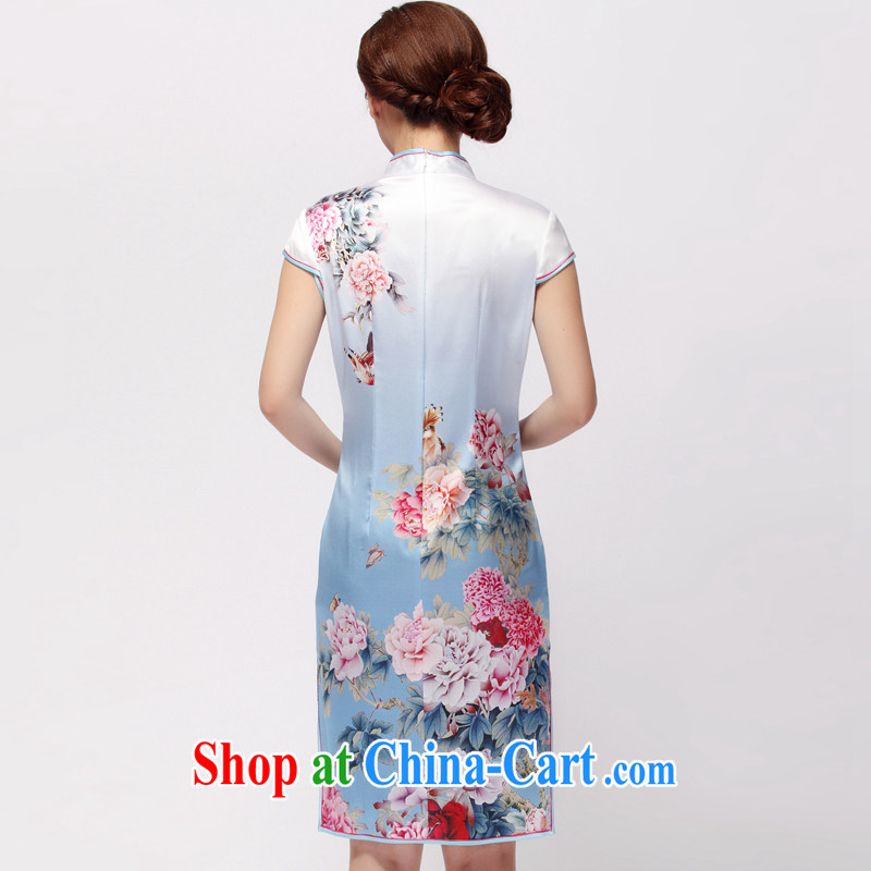 Silk Dresses summer skirt high improved wedding banquet Tang Women's clothes C 1108 light blue XXL, CHOSHAN LADIES, shopping on the Internet