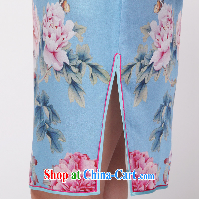 Silk Dresses summer skirt high improved wedding banquet Tang Women's clothes C 1108 light blue XXL, CHOSHAN LADIES, shopping on the Internet