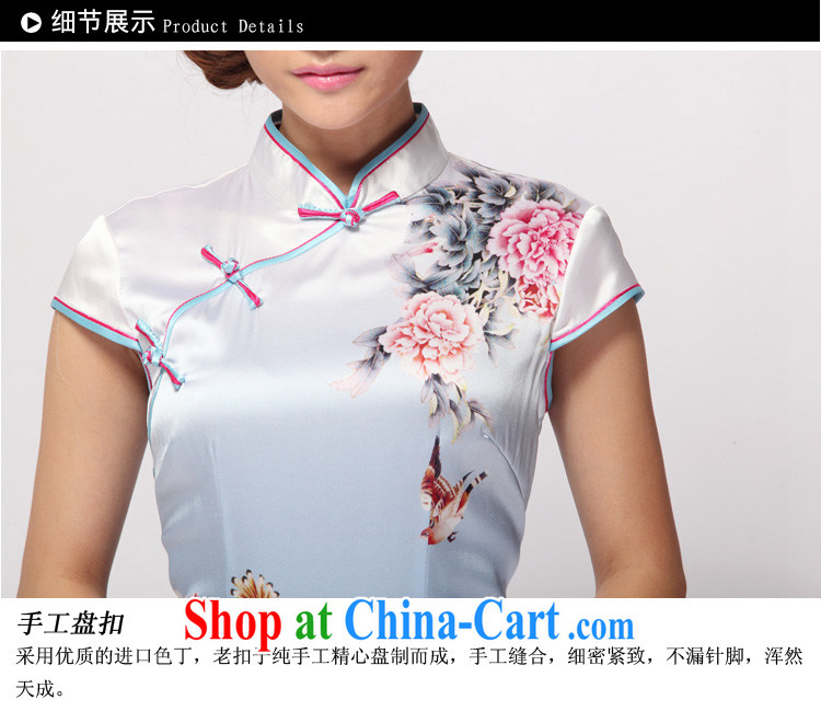 Silk Dresses summer skirt high improved wedding banquet Tang Women's clothes C 1108 light blue XXL pictures, price, brand platters! Elections are good character, the national distribution, so why buy now enjoy more preferential! Health