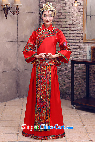 Dream of the day, Sau Sheung Wo Che service 2015 bridal dresses of Phoenix bows Chinese improved costumes dresses Q 826 red tailored pictures, price, brand platters! Elections are good character, the national distribution, so why buy now enjoy more preferential! Health