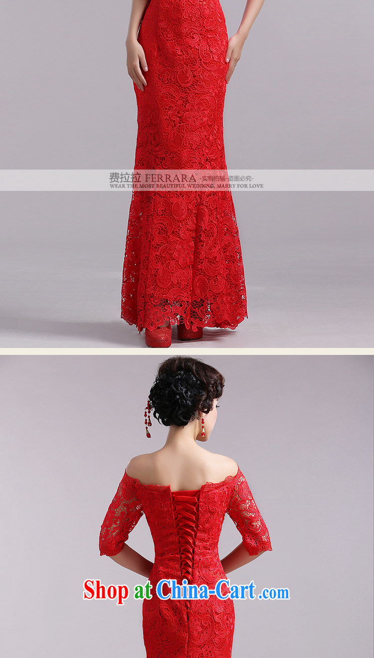 Ferrara a Field shoulder water-soluble lace bows serving red bridal long gown, the cuff straps with spring, Suzhou S Ship pictures, price, brand platters! Elections are good character, the national distribution, so why buy now enjoy more preferential! Health