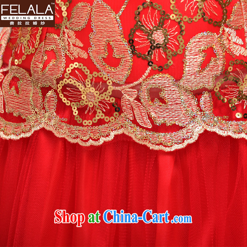 Ferrara spring bridal cheongsam dress red improved retro wedding toast wedding serving long-sleeved bridal replacing M Suzhou shipping, La wedding (FELALA), online shopping