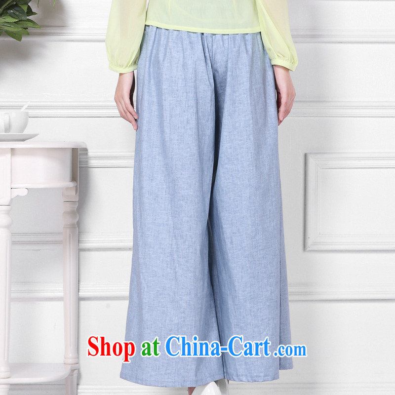 Cotton Ma Ethnic Wind women pants and skirts girls summer Chinese Elastic waist short pants KZ 001 blue, code, CHOSHAN LADIES, shopping on the Internet