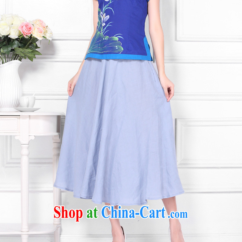 National wind cotton the skirt body linen summer dress, female Big skirts BSQ 001 blue, code, CHOSHAN LADIES, shopping on the Internet