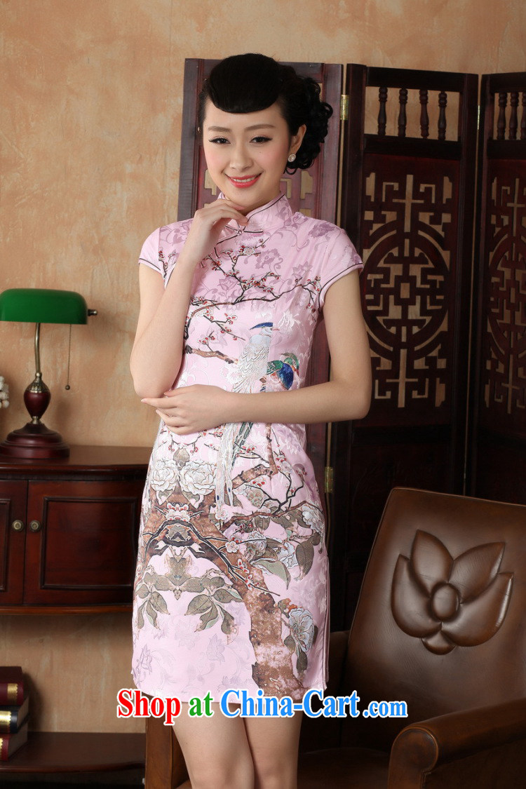 Jessup, new, improved national and elegant, for manual for short-sleeved Chinese qipao Chinese qipao dresses D 0225 #Lake blue XXL pictures, price, brand platters! Elections are good character, the national distribution, so why buy now enjoy more preferential! Health