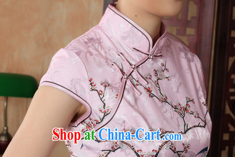 Jessup, new, improved national and elegant, for manual for short-sleeved Chinese qipao Chinese qipao dresses D 0225 #Lake blue XXL pictures, price, brand platters! Elections are good character, the national distribution, so why buy now enjoy more preferential! Health