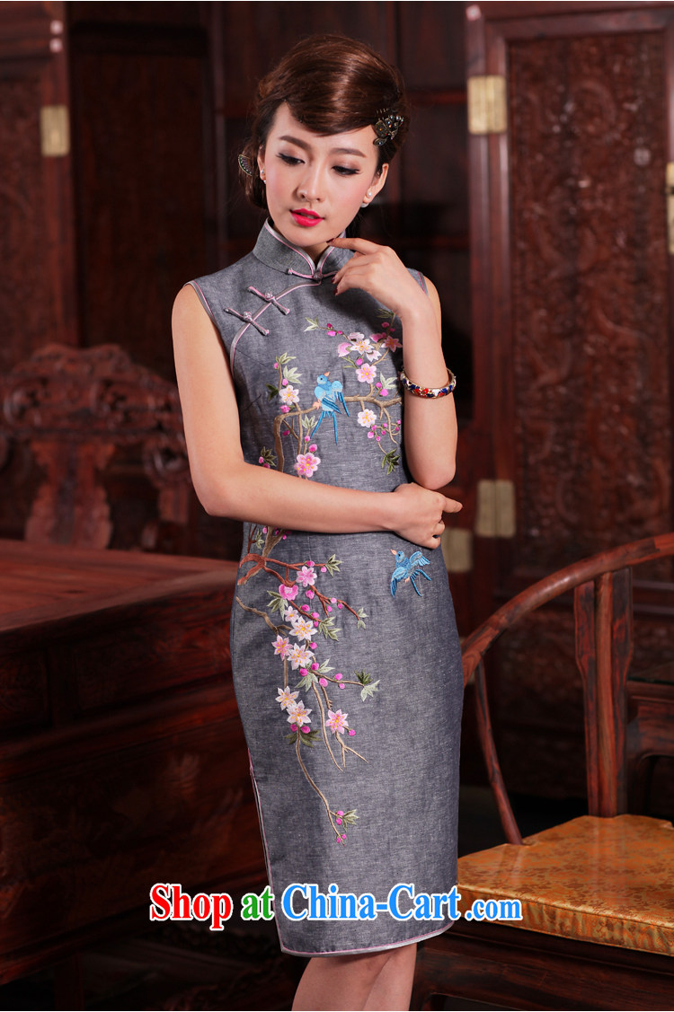 Birds of the land reflects our country to 2015 spring new 100% linen hand embroidered cheongsam QD 467 light gray XL pictures, price, brand platters! Elections are good character, the national distribution, so why buy now enjoy more preferential! Health