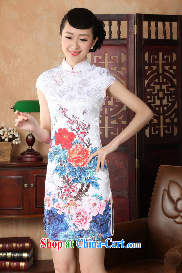 Jessup, new retro style, for manual for short-sleeved cultivating cheongsam Chinese female cheongsam dress TD 0228 #Blue on white flower XXL pictures, price, brand platters! Elections are good character, the national distribution, so why buy now enjoy more preferential! Health