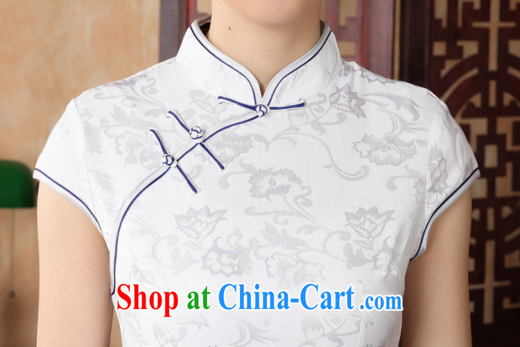 Jessup, new retro style, for manual for short-sleeved cultivating cheongsam Chinese female cheongsam dress TD 0228 #Blue on white flower XXL pictures, price, brand platters! Elections are good character, the national distribution, so why buy now enjoy more preferential! Health