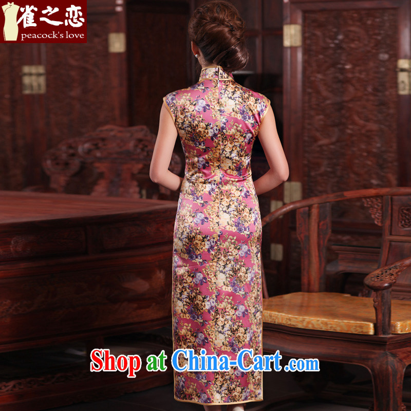 Birds love to ask Chamber Fang 2015 spring new retro long high on the truck is Silk Cheongsam QD 463 XXL suit, birds love, shopping on the Internet