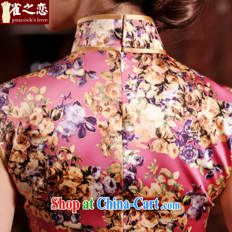 Birds love to ask Chamber Fang 2015 spring new retro long high on the truck is Silk Cheongsam QD 463 XXL suit, birds love, shopping on the Internet